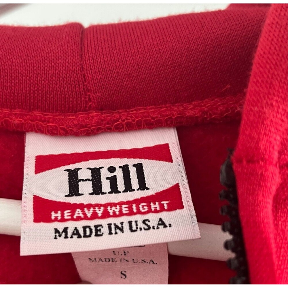 Hill Heavy Weight Made In USA Zip Up Hoodie Venice Beach Red Women Size S - Picture 5 of 9